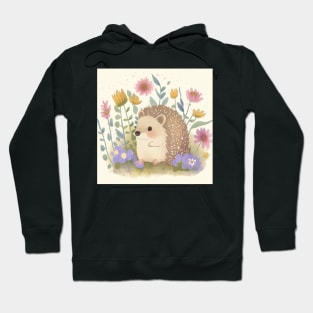 Cute Hedgehog with flowers Hoodie